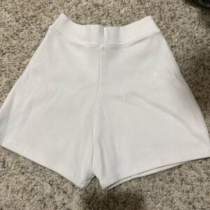 Women's White High-Waisted Shorts